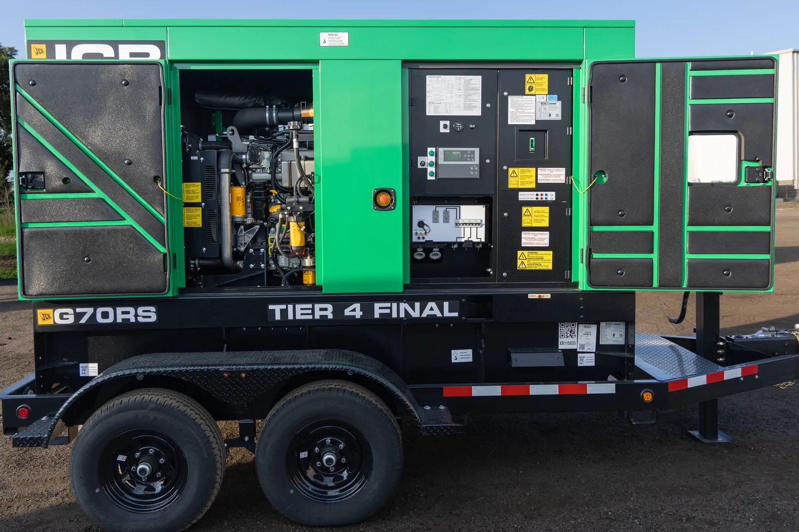 56 KW JCB #G70RST4F, diesel generator set, prime, trailer/enclosed, voltage selector switch, 3 hours, 2024 - Image 3
