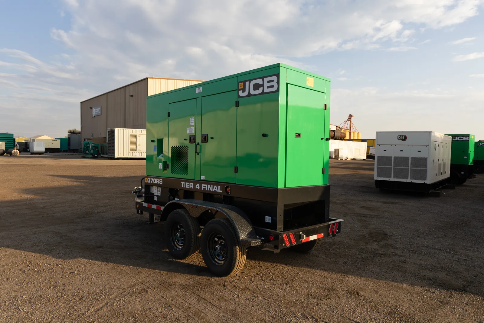56 KW JCB, diesel generator set, trailer/enclosed, voltage selector switch, 2023, new surplus - Image 1