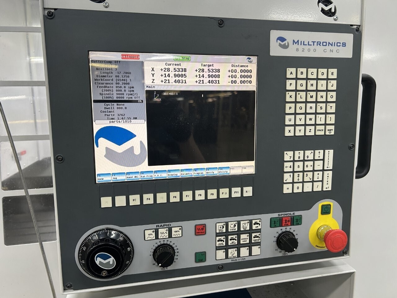 Milltronics #VM25IL, CNC Vertical Machining Center, 50" X, 25" Y, 24" Z, 56" x 24" table, 24/15 HP, 10,000 - Image 7