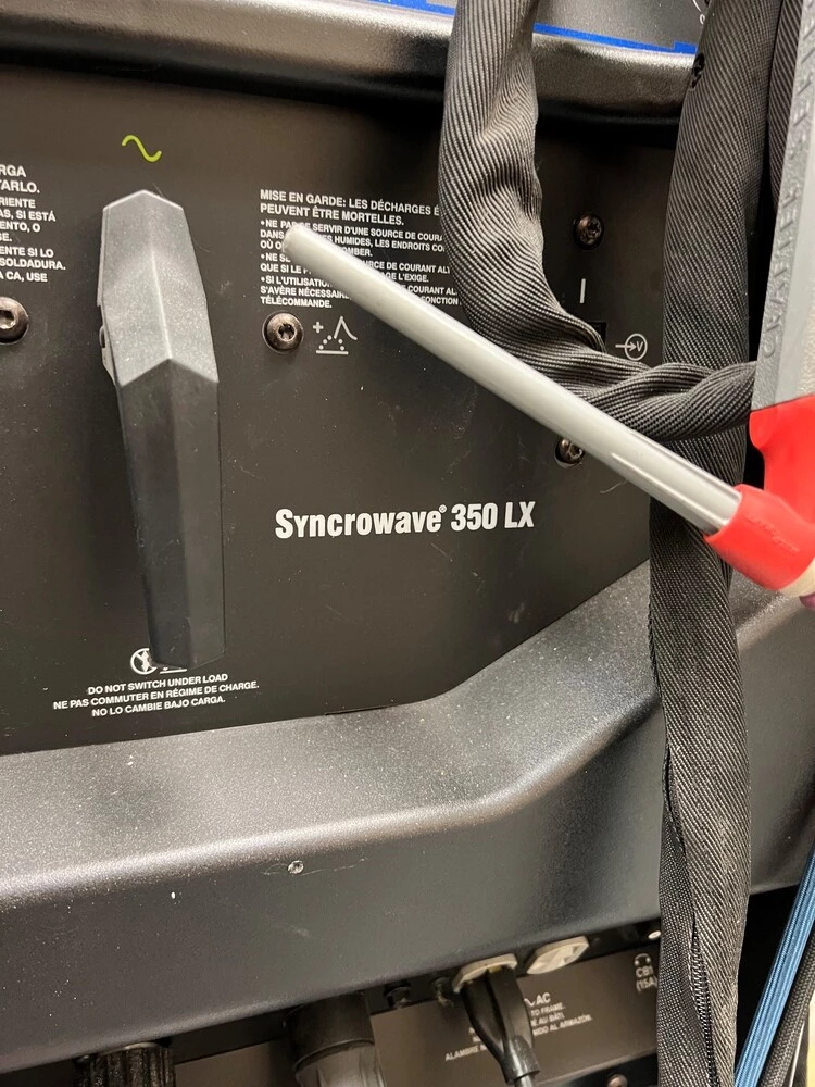 Miller #Syncrowave-350-LX, TIG Welder, 3-400 amp, 350 amp at 34 VAC, 40% duty cycle, pulsed TIG & stick, 2006 - Image 3
