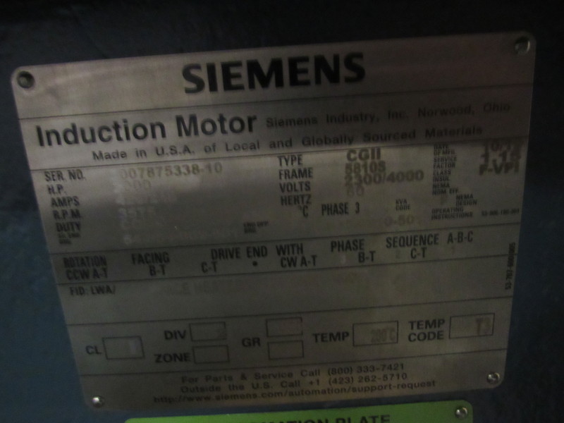 2000 HP 3600 RPM Siemens, Frame 5810S, weather protected enclosure type 2, SB, new, 2300/4000 Volts (2 - Image 4