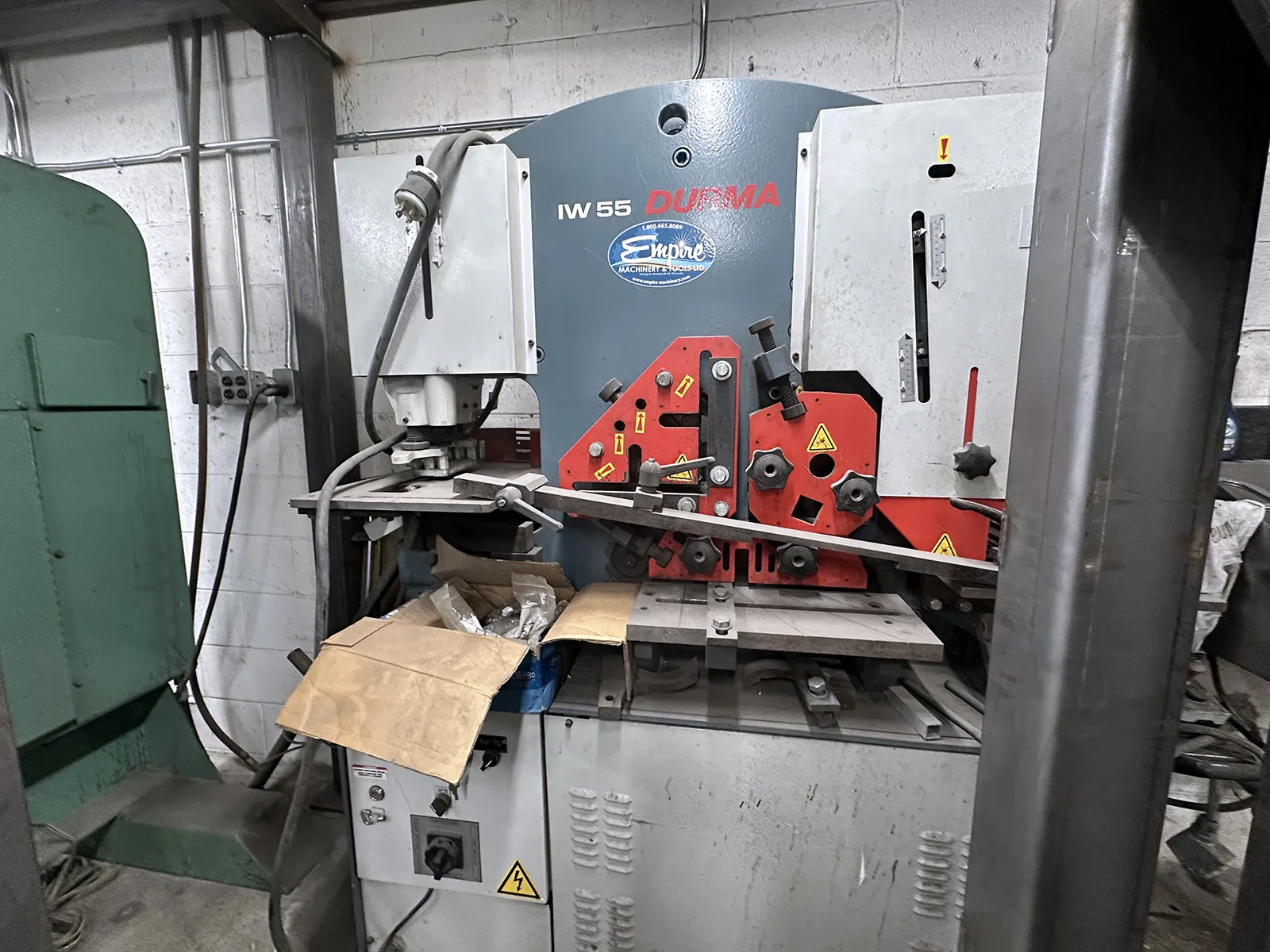 4.7" x 4.7" x .39" Durma #IW-55/10, hydraulic ironworker, 55 ton, 9.8" throat, 2.4" stroke, 37 SPM, 2018 - Image 1