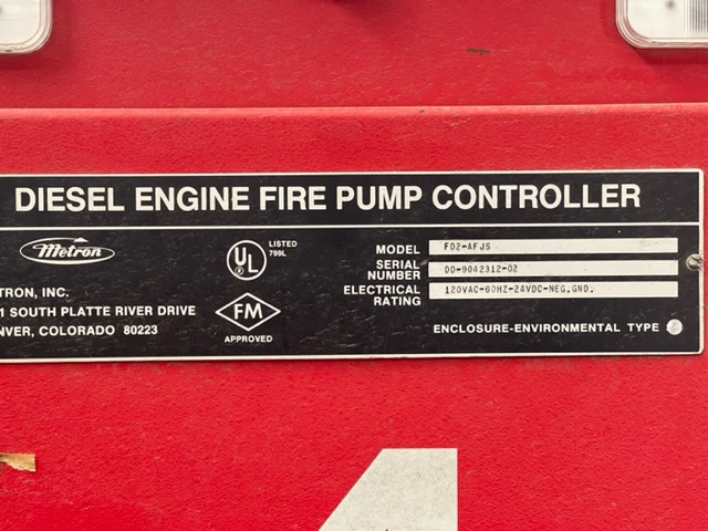 Metron #FD2-AFJS, fire pump controller, S/N DD-9042312-02, like new - Image 4