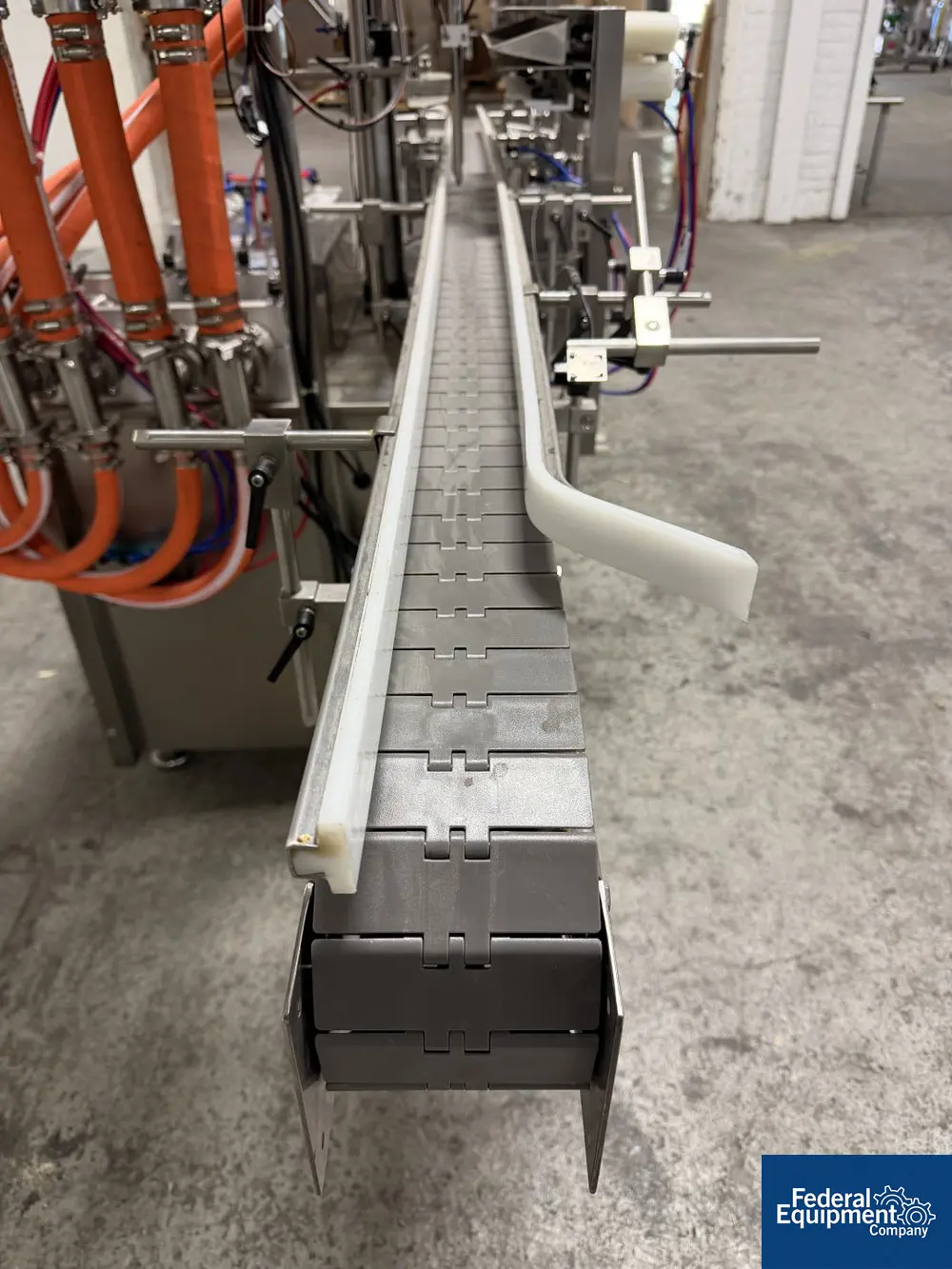 Accutek #AVF4-16, Inline Piston Filler, bottom up fill, slat conveyor, Delta Control, 2022 - Image 6