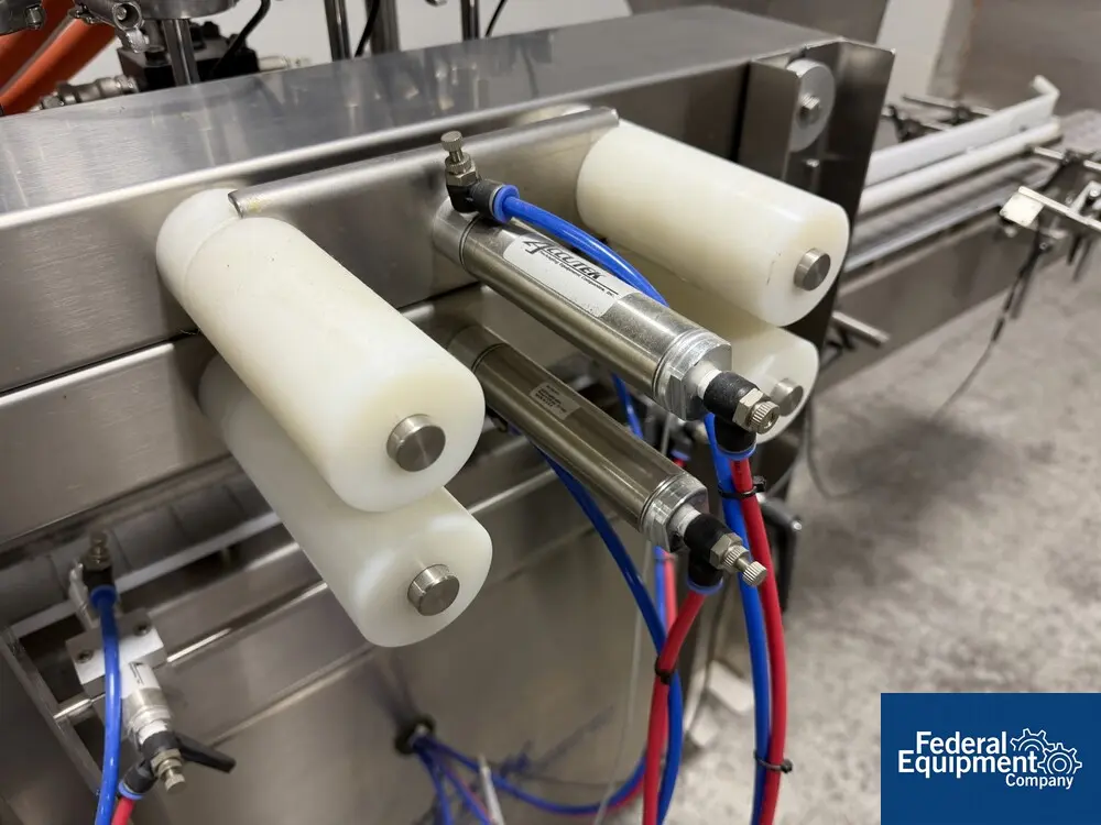 Accutek #AVF4-16, Inline Piston Filler, bottom up fill, slat conveyor, Delta Control, 2022 - Image 8