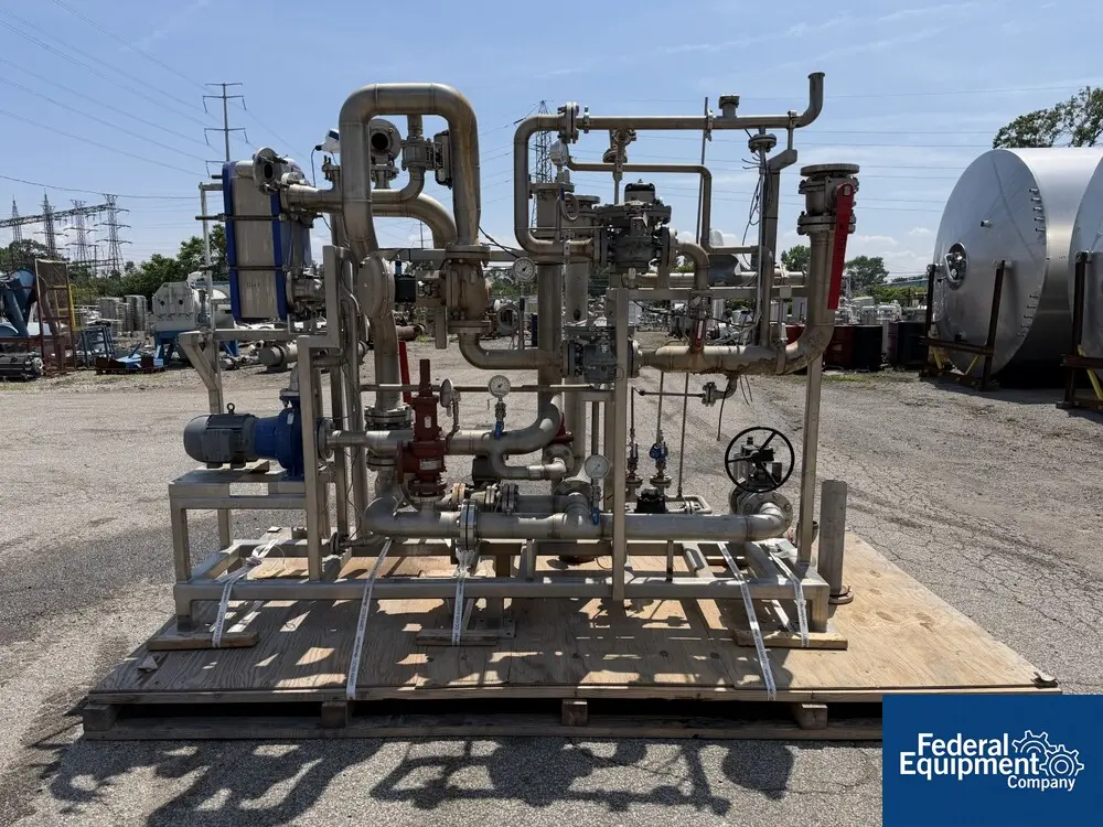 Alfa Laval Temperature Control Skid, Stainless Steel, w/ 18.4 sq.ft heat exchanger (2 available) - Image 1