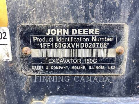 John Deere 180G, 2904 hours, S/N: 1FF180GXVHD020786, 2018 - Image 6
