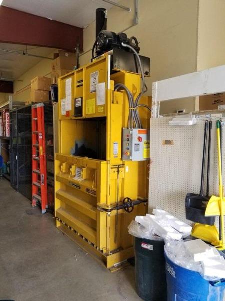 30" width x 60" D x 51" H Harmony #M60STD, vertical baler, 10 HP, 6" bore x 48" stroke cylinder, 4" rod, 12 - Image 2