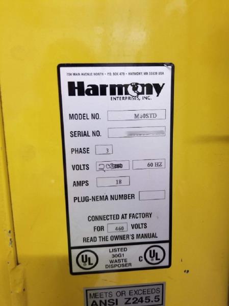 30" width x 60" D x 51" H Harmony #M60STD, vertical baler, 10 HP, 6" bore x 48" stroke cylinder, 4" rod, 12 - Image 3