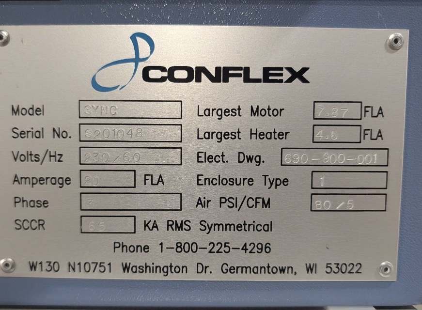 Conflex #Sync, Continuous Motion Servo Side Seal Shrink Wrapper, 22" width x 10" H max. package, 30" max. - Image 5
