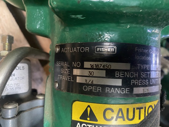 Fisher, Control Valve, Size 30 actuator, 7-15 bench set, 3/4" travel, 3-15 psi operating range - Image 2