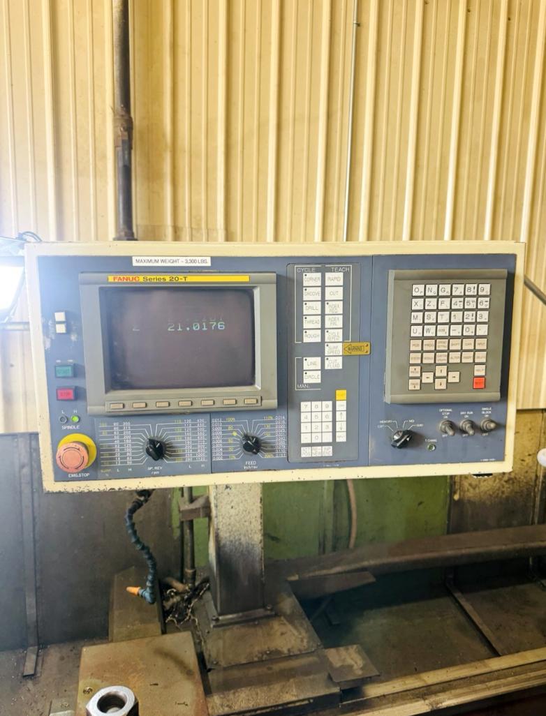 Dainichi #DL75X400, CNC flat bed lathe, 29.5" swing, 12" chuck, 3-jaw, 3.3" bar, 157" centers, 28.8" dia. - Image 7