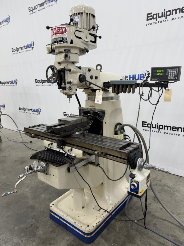 Birmingham #BPS-1649, vertical mill, 9" x49" table, Acu-Rite 2-Axis digital read out, X-Axis power feed, R8 - Image 2