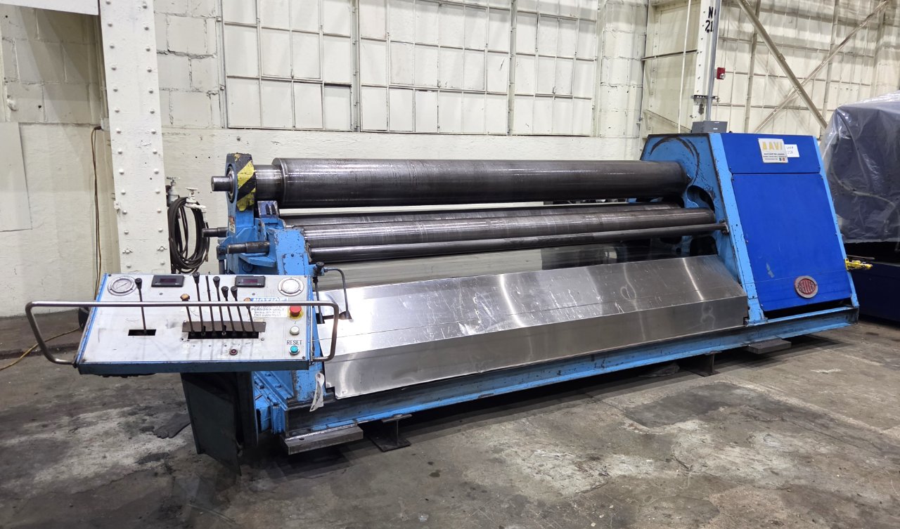 120" x 1/2" Davi #MCB-3028, 4-roll plate bending roll, 5/16" pre-bend, 10.9" top roll diameter, 10 HP, 20 - Image 1