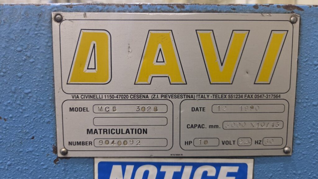 120" x 1/2" Davi #MCB-3028, 4-roll plate bending roll, 5/16" pre-bend, 10.9" top roll diameter, 10 HP, 20 - Image 8