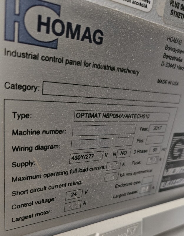 Homag #Optimat-NBP084/Vantech-510, CNC Flat Table Nesting Router, 5' x 10' table, 13.4 HP spindle, phenolic - Image 9