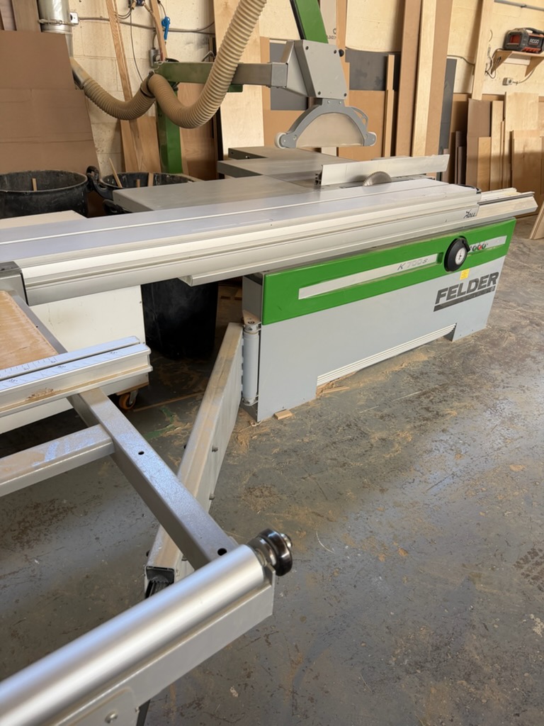 Felder #K-700-S, Sliding Table Saw, 8'-10' X-Roll sliding table length, 5.5-7.5 HP, scoring blade, 1PH, 2013 - Image 1