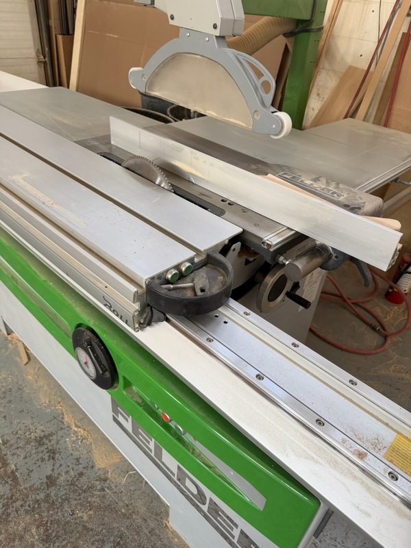 Felder #K-700-S, Sliding Table Saw, 8'-10' X-Roll sliding table length, 5.5-7.5 HP, scoring blade, 1PH, 2013 - Image 2