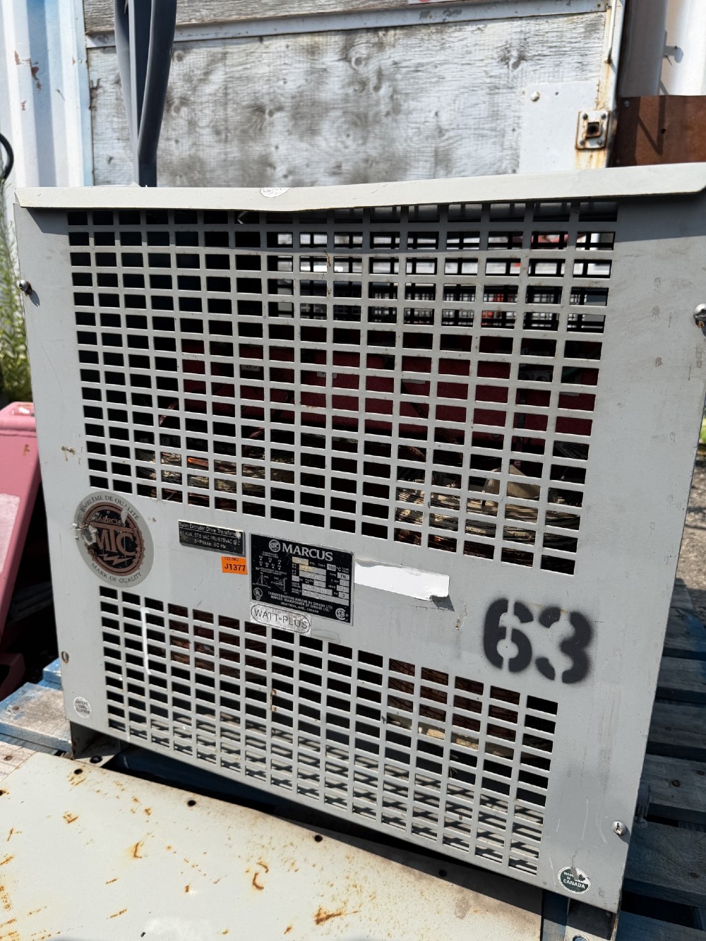 63 KVA 575 Delta Primary, 575Y/332 Secondary, Marcus Transformer of Canada Ltd., Dry Type TW Isolation Nylon - Image 3