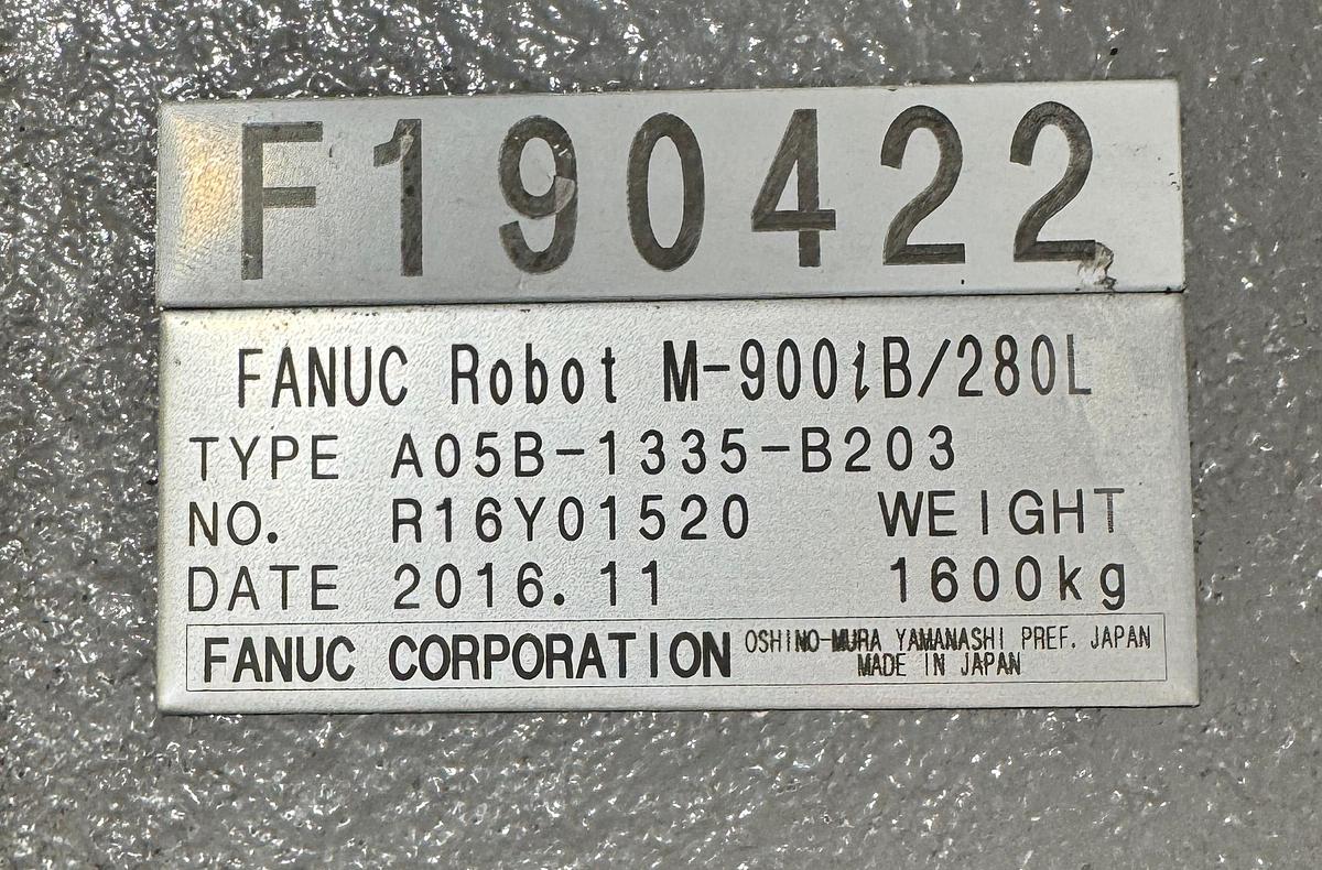 Fanuc, M-900iB/280L, 6-Axis robot, 280 Kg payload, 122.17" reach, teach pendant, R-30iB controller, 2016 - Image 6