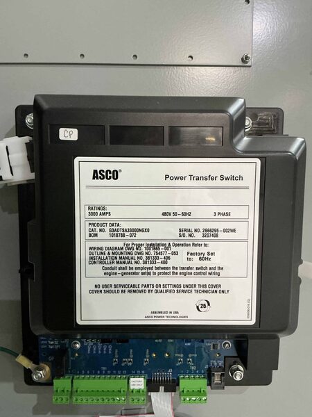 3000 Amp. ASCO #G3ADUSA33000NGXM, automatic transfer switch, 480 Volts, 3PH, Nema 3R - Image 5