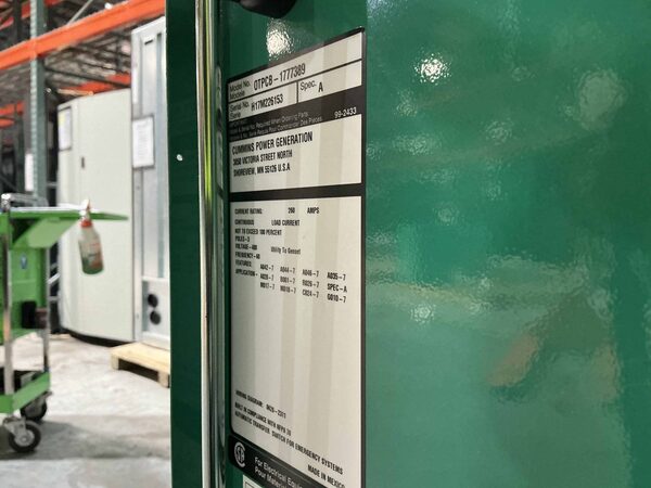 260 Amp. Cummins #OTPCB-1777389, automatic transfer switch, 480 Volts, 3PH, 3-pole, 2017 - Image 5