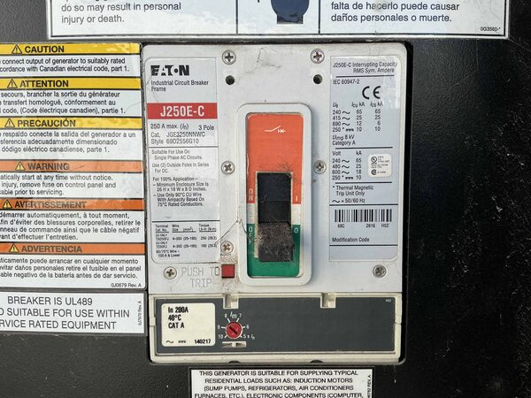 50 KW Generac #SD050, Diesel Generator Set, 120/240 Volts, 1800 RPM, sound attenuated enclosure, 1PH, 2014 - Image 5