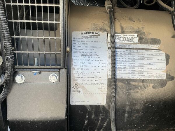50 KW Generac #SD050, Diesel Generator Set, 120/240 Volts, 1800 RPM, sound attenuated enclosure, 1PH, 2014 - Image 8