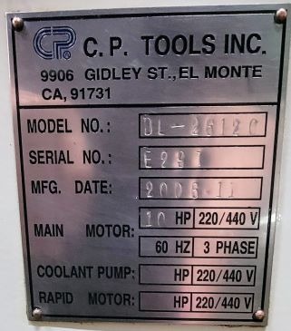 26"/36" x120" Birmingham #DL-26120L, 3-9/64" bore, 1600 RPM, inch/metric thread, 10 HP, 12" chuck, Steady - Image 3