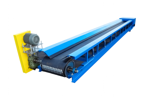 36" wide x 20' long, Rubber belt conveyor, 12" lagged head pulley, chevron V-cleat belt, 5 HP, TEFC, 230/460 - Image 1
