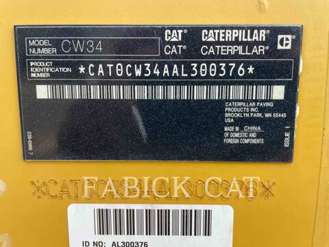 Caterpillar CW34, Pneumatic Tired Compactor, 1194 hours, S/N: AL300376, 2019 - Image 6