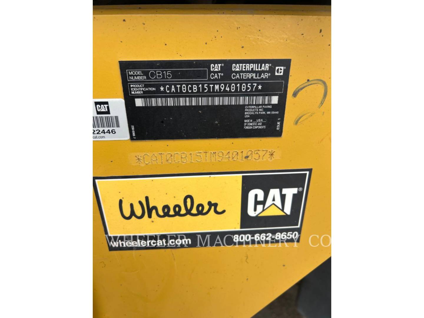Cat CB15 Crocker-Wheeler VV, Twin Drum Roller, 1492 hours, S/N: M9401057, 2023 - Image 2