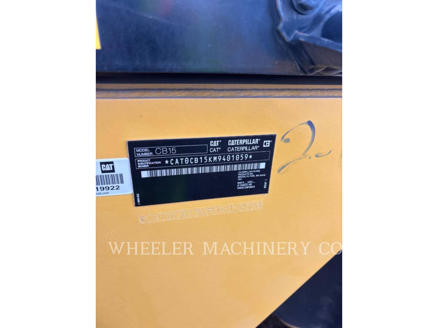Cat CB15 Crocker-Wheeler VV, Twin Drum Roller, 1587 hours, S/N: M9401059, 2023 - Image 2