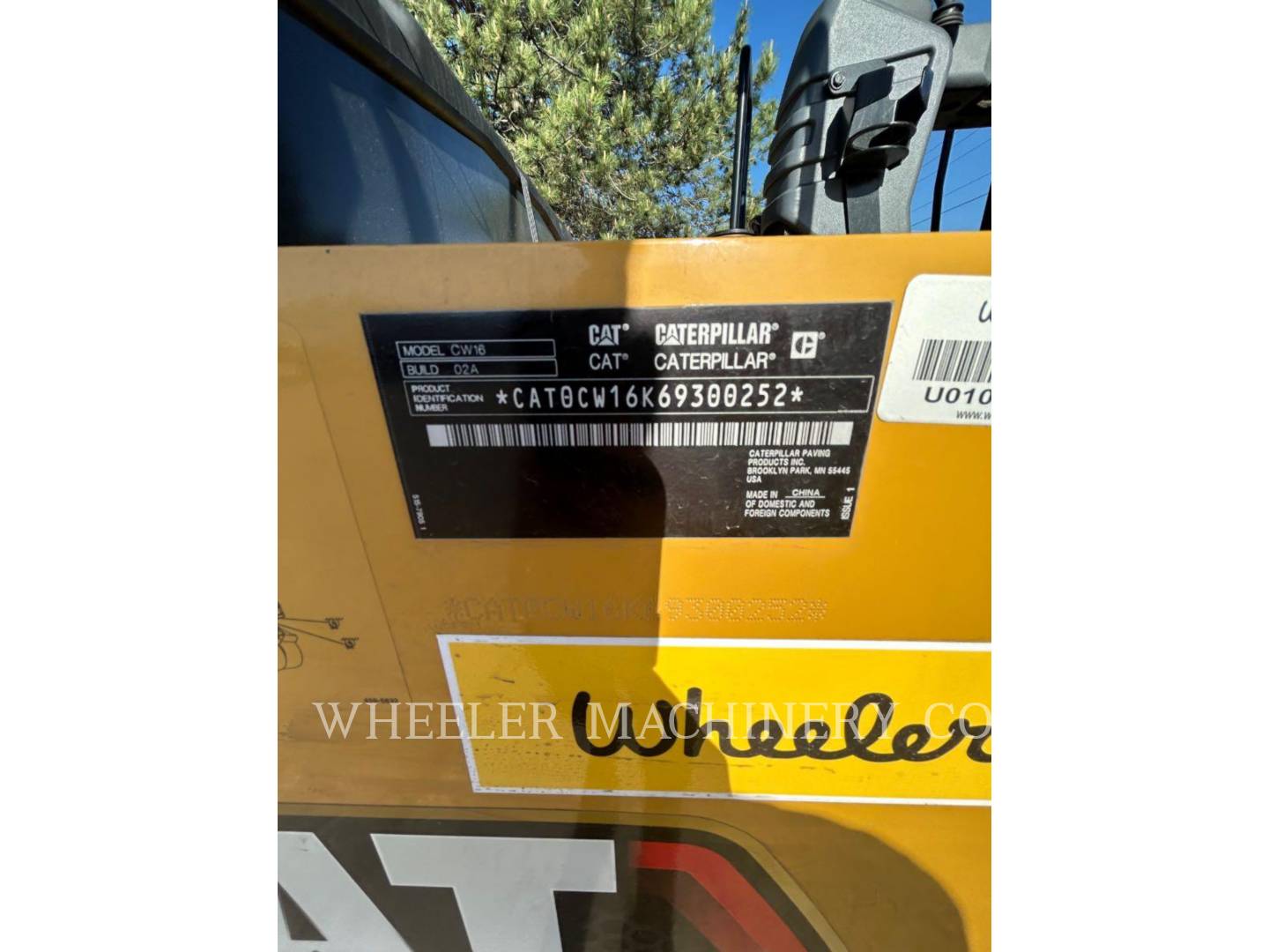 Caterpillar CW16, Pneumatic Tired Compactor, 96 hours, S/N: 69300252, 2026 - Image 5