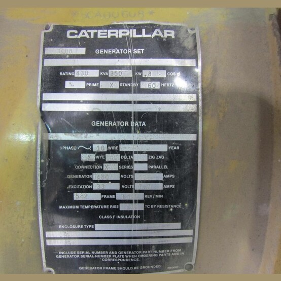 350 KW Caterpillar #3408, Diesel Generator Set, 480 Volts, 1800 RPM, SR-4 generator end, open skid, control - Image 6