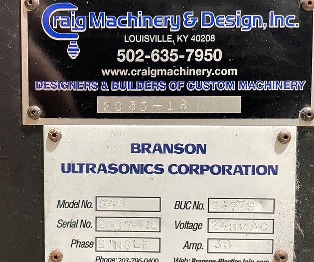 Branson #2000X, Ultrasonic Welding System, 4,000 width, 20 KHz, 200-240 VAC, 25 A, 1 Ph., 2020 - Image 5