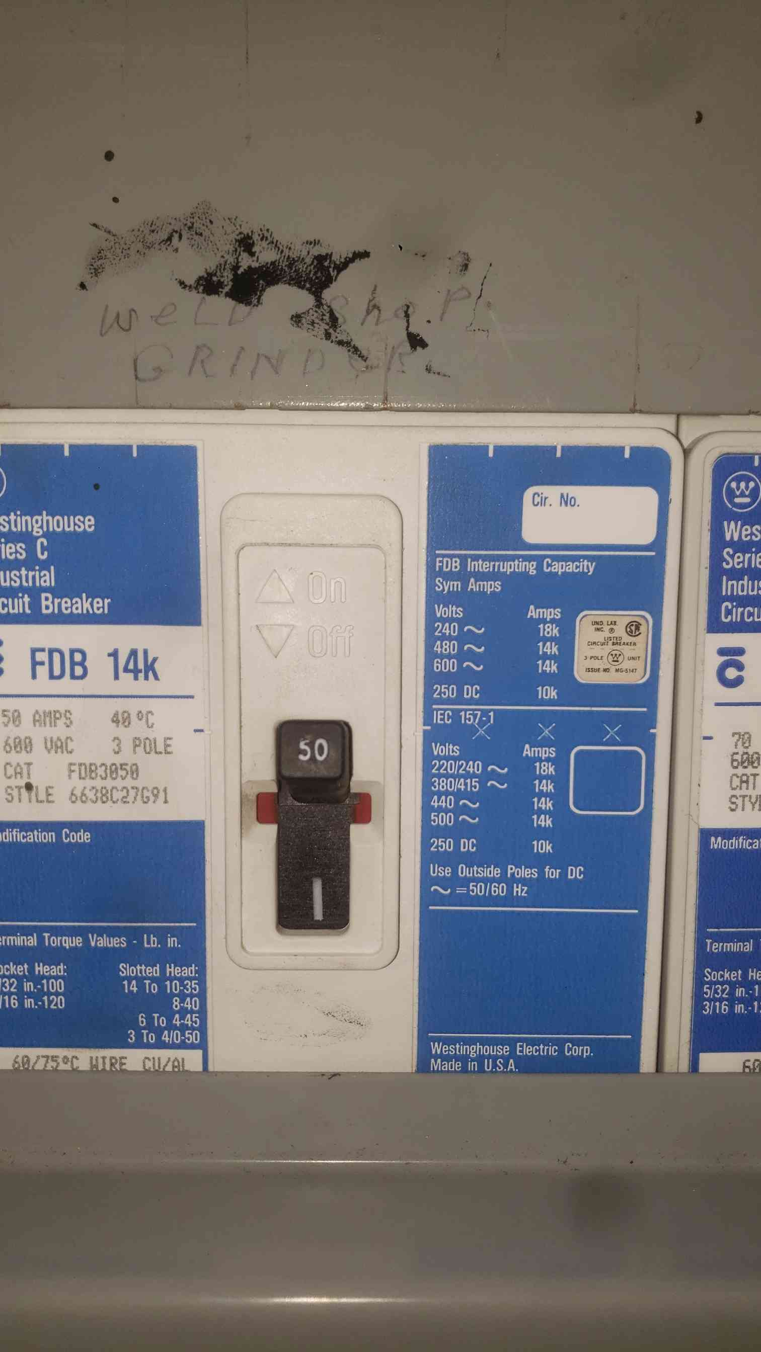 400 Amp. Westinghouse, PRL3, main breaker panelboard, 480 Volts, 3 Phase, 42 circuit, Series C FDB - Image 10