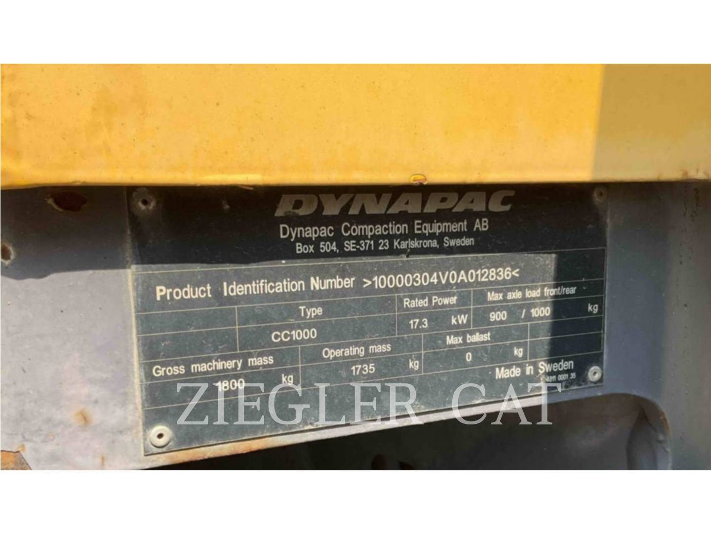 Dynapac CC1000, Compactor, 2788 hours, S/N: 10000304V0A012836, 2014 - Image 6