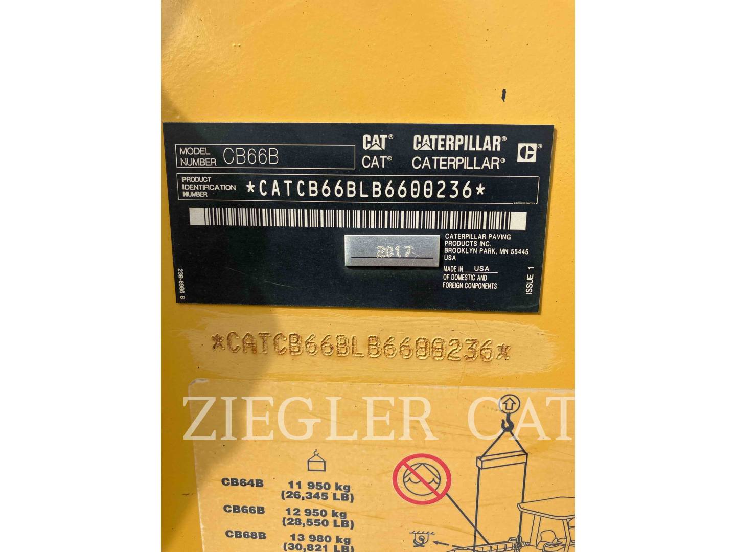 Caterpillar CB66B, Compactor, 6013 hours, S/N: B6600236, 2017 - Image 6