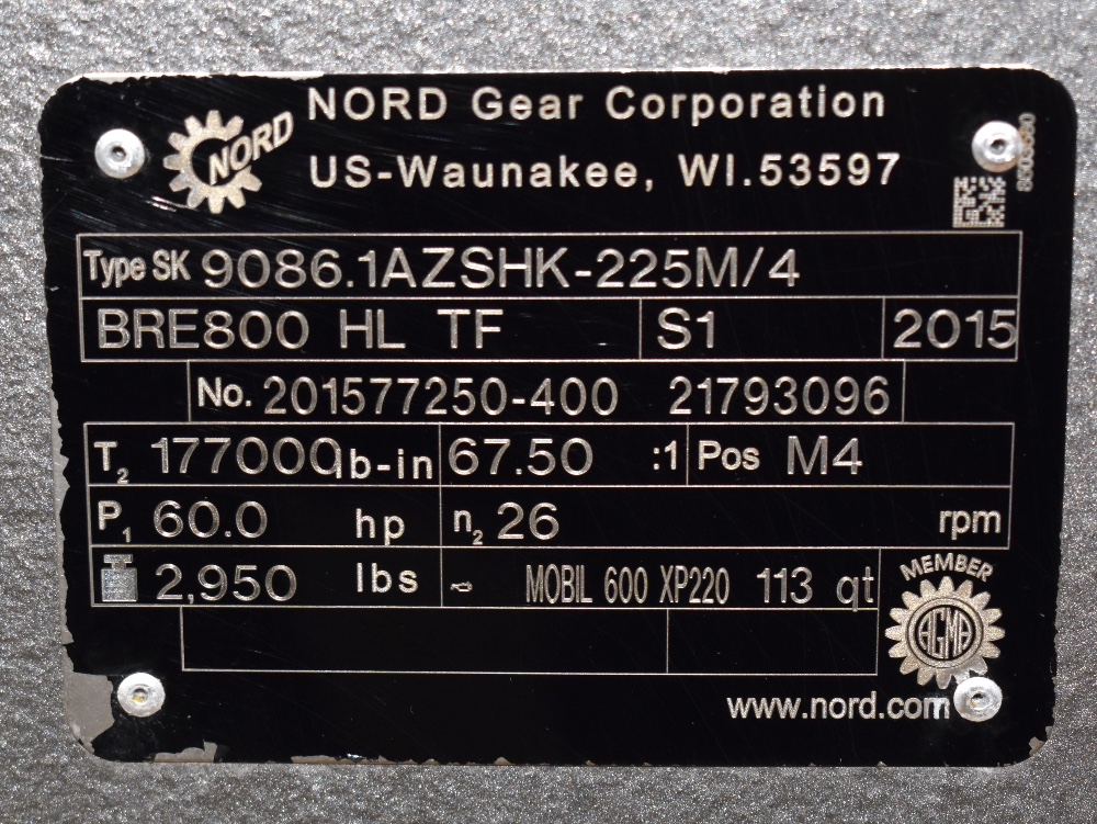 NORD GEARBOX & 60 HP MOTOR TYPE SK: 9086.1AZSHK-225 M./4, NEVER USED - Image 7