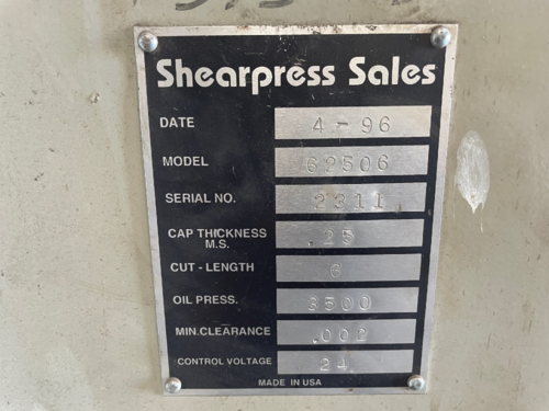 1/4" x 6' Accurshear #62506, hydraulic shear, 36" programmable Back Gauge, 4' squaring arm, 2006 - Image 5