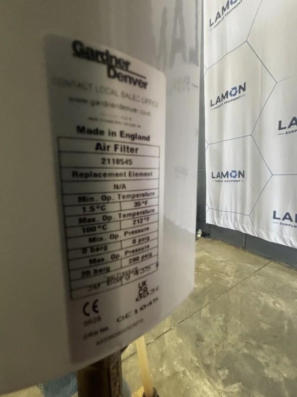 440 cfm, 130 psig, Gardner Denver #L55-75F, Rotary Screw Air Compressor, 100 HP, 212&deg;F max. operating - Image 4