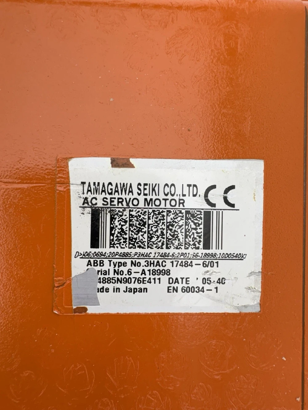 ABB / Tamagawa Seiki, 3HAC17484-6/01, Servo Motor, repaired - Fast Shipping - Image 3