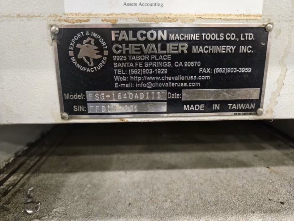 16" x 40" Chevalier #FSG-1640ADIII, 3-Axis CNC reciprocating surface grinder, 14" x2" x5" wheel, 5 HP, 1750 - Image 9