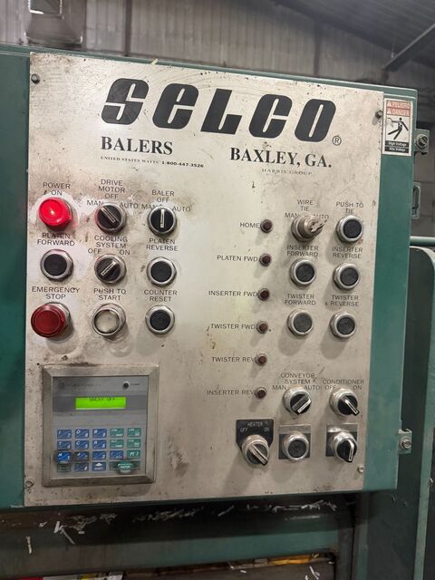 Selco #HLO-719AR-75, Horizontal Open-End Auto-Tie Baler, single-ram, 75 HP, automatic wire tie, conveyor - Image 2