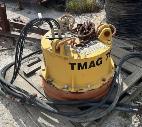 28" Tramac #TMAG-700, Hydraulic Scrap Lifting Magnet, 770 lb. magnet, 3 KW hydraulic generator, integrated - Image 3
