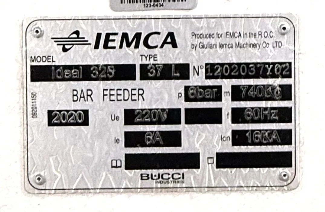 Iemca #Ideal-325, Bar Feeder, 3-26mm capacity, 12' 2" max length, 120 FPM, 230 V., 3-phase, 2020 - Image 6