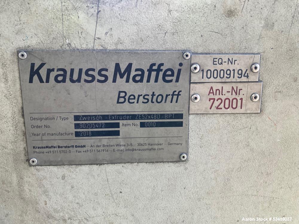 52.2" mm KraussMaffei Berstorff #ZE-52-48D, Twin Screw Extruder, 48:1 L/D, 350 KW, 1.2 TPH, 1200 RPM Max - Image 5