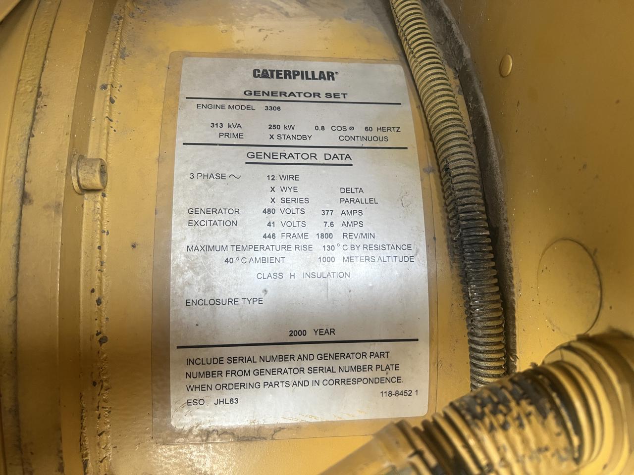 285 KW Caterpillar #SR4B, Diesel Generator Set, 480 Volts, 1800 RPM, Caterpillar 3306 engine, circuit - Image 9