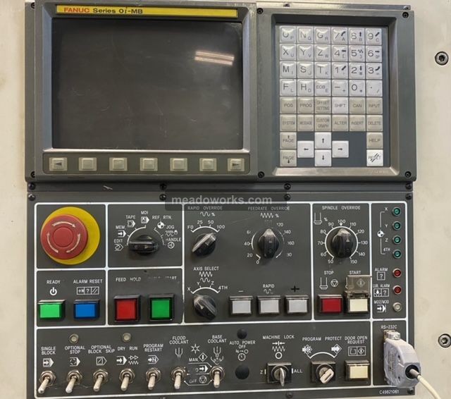 Daewoo Doosan #DMV3016L, 4" Axis CNC Vertical Machining Center, Fanuc Series 0i-MB control, new spindle, 220 - Image 2